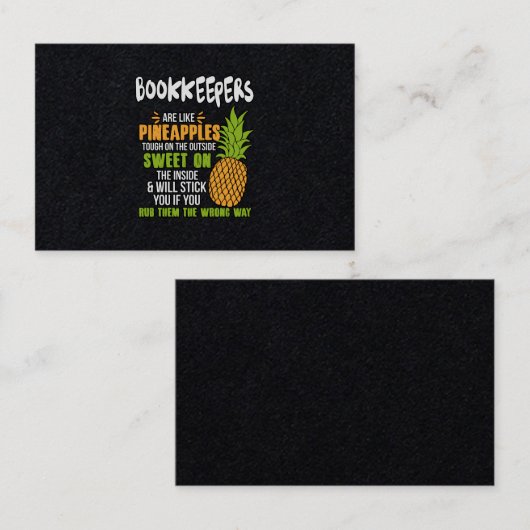 Buchhalter sind wie Ananas. Visitenkarte (Vorne/Hinten)