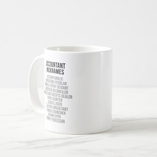 Buchhalter-Spitznamen Kaffeetasse (Vorderseite Links)