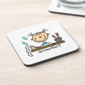 Buchhalter-Stickfigur Untersetzer (Linke Seite)