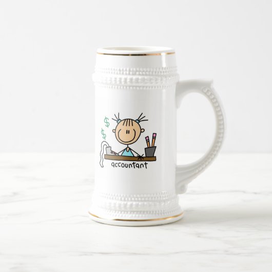 Buchhalter-Strichmännchen Bierglas (Rechts)