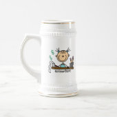 Buchhalter-Strichmännchen Bierglas (Links)