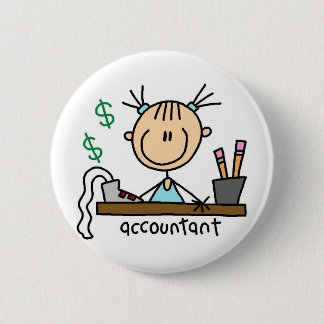 Buchhalter-Strichmännchen-Knopf Button