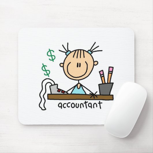 Buchhalter-Strichmännchen Mousepad (Mit Mouse)