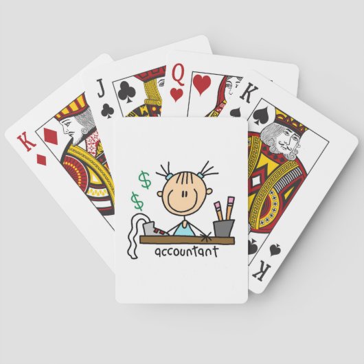 Buchhalter-Strichmännchen Spielkarten (Rückseite)