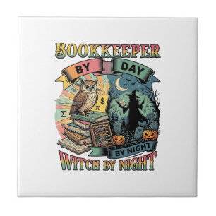 Buchhalter Tag Hexe Nacht Halloween Eule Bücher Kü Fliese