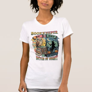 Buchhalter Tag Hexe Nacht Halloween Eule Bücher Kü T-Shirt