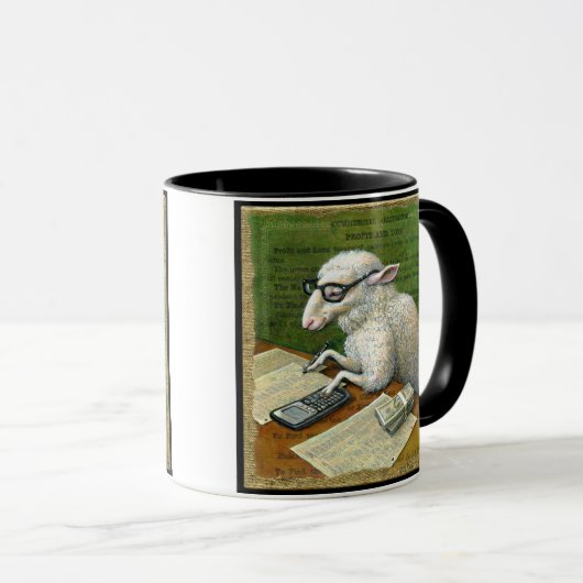 Buchhalter-Tasse, Schafe zählend Tasse (VorderseiteRechts)