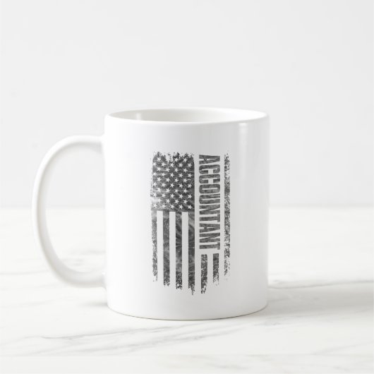 Buchhalter USA-Flagge Distressed-Design Kaffeetasse (Links)