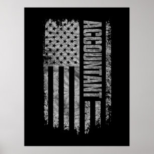 Buchhalter USA-Flagge Distressed-Design Poster