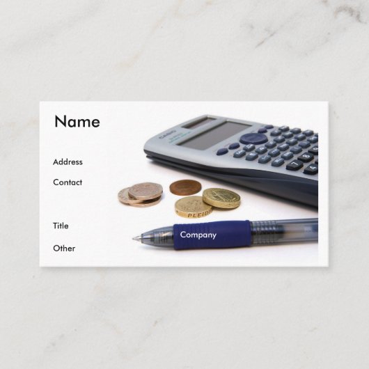 Buchhalter-Visitenkarte Visitenkarte (Vorderseite)