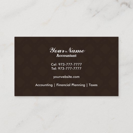 Buchhalter-Visitenkarten Visitenkarte (Rückseite)