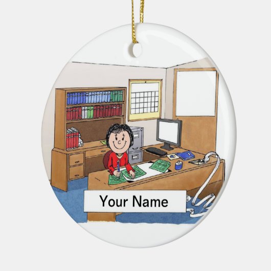 Buchhalter — Weiblich Keramikornament (Links)