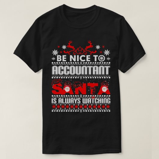 Buchhalter Weihnachten sieht immer zu Weihnachten T-Shirt (Design vorne)