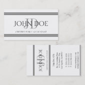 Buchhalter-weiße silberne Streifen Visitenkarte (Vorne/Hinten)