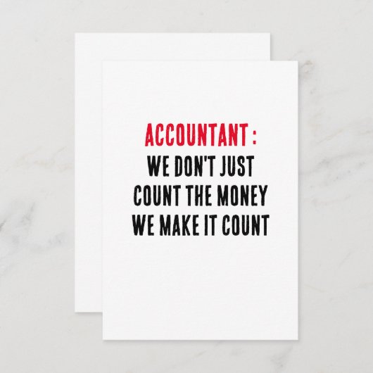 Buchhalter Wir zählen nicht nur das Geld, wir mach Dankeskarte (Vorne/Hinten)