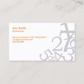 Buchhalter Zufällige Nummern Visitenkarte (Vorderseite)