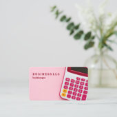 Buchhalterbuchhalter (rosa) visitenkarte (Stehend Vorderseite)
