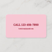 Buchhalterbuchhalter (rosa) visitenkarte (Rückseite)