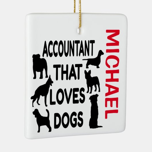 Buchhalterhunde Lieben Hunde CUSTOM Keramikornament (Rechts)
