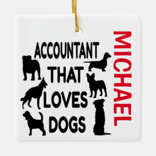 Buchhalterhunde Lieben Hunde CUSTOM Keramikornament