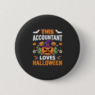Buchhalterin liebt Halloween-Kürbis Buchhalterin D Button