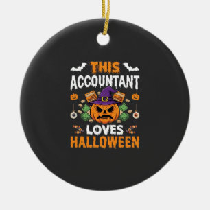 Buchhalterin liebt Halloween-Kürbis Buchhalterin D Keramik Ornament