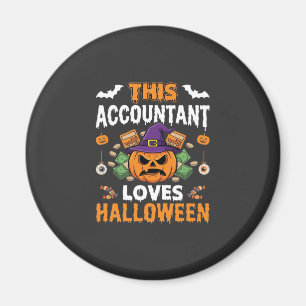 Buchhalterin liebt Halloween-Kürbis Buchhalterin D Magnet