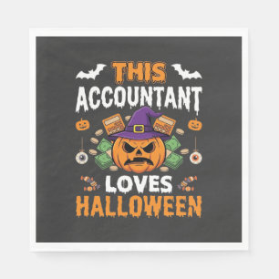 Buchhalterin liebt Halloween-Kürbis Buchhalterin D Serviette