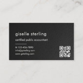 Buchhalterin Steuerberater CPA Kunstleder QR-Code Visitenkarte (Rückseite)