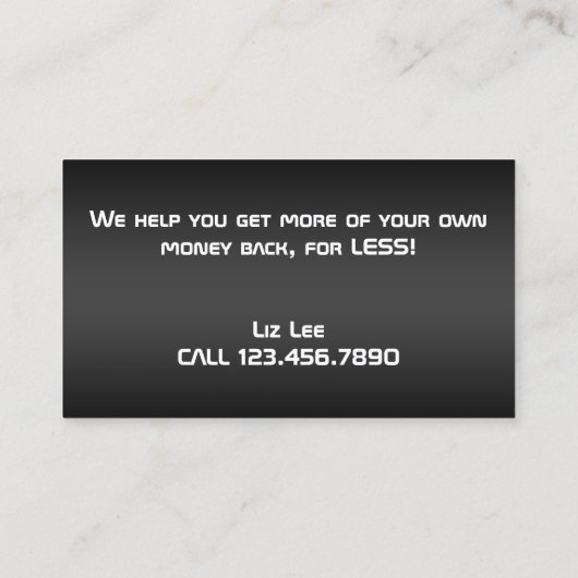 Buchhalterin Visitenkarte (Rückseite)