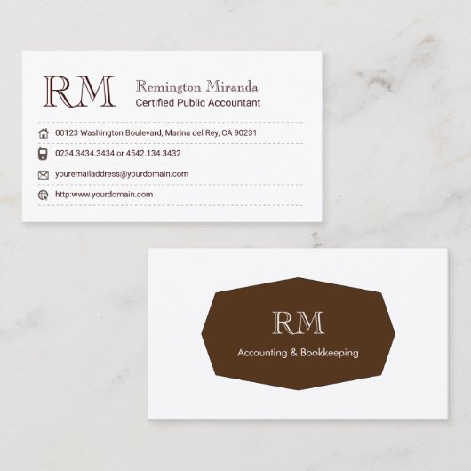 Buchhalterin  visitenkarte (Vorne/Hinten)