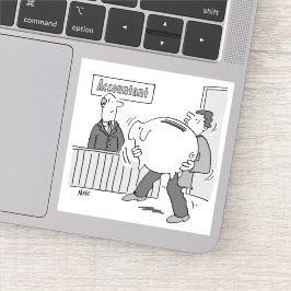 Buchhalterkunde mit riesiger Piggy Bank Aufkleber
