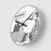 Buchhalterkunde mit riesiger Piggy Bank Runde Wanduhr (Winkel)