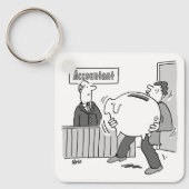 Buchhalterkunde mit riesiger Piggy Bank Schlüsselanhänger (Vorderseite)
