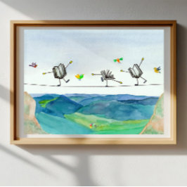 Buchhalterposter Art Tightrope Buchbalancierung Poster