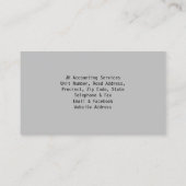 Buchhalterscheckkarte Visitenkarte (Rückseite)