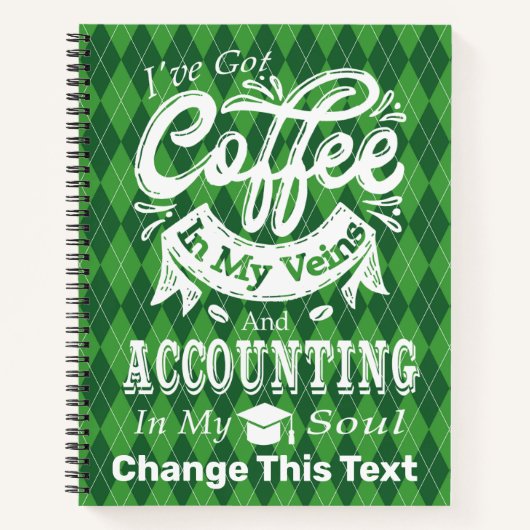 Buchhaltung Uni Studentenkaffee in meinen Venen Notizblock (Vorderseite)