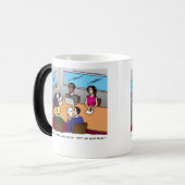 Buchhaltungs-Cartoon-verwandelnde Tasse (Vorderseite Links)