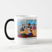 Buchhaltungs-Cartoon-verwandelnde Tasse (Links)