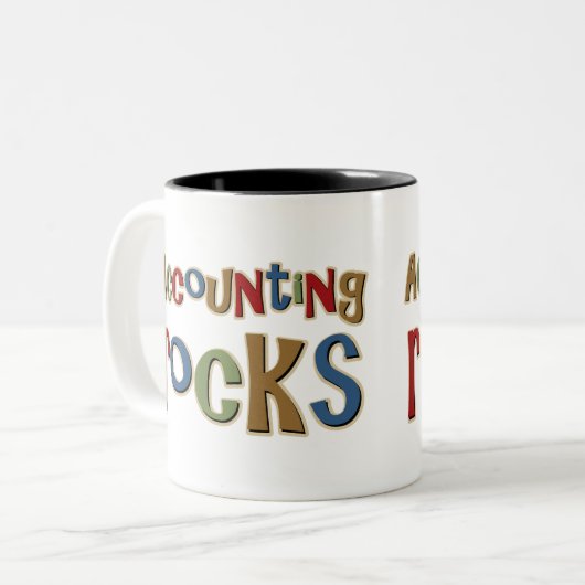 Buchhaltungs-Felsen Zweifarbige Tasse (Vorderseite Links)