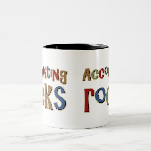 Buchhaltungs-Felsen Zweifarbige Tasse (Mittel)