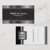 Buchhaltungs-Verabredungs-Karten-Silber-Monogramm Terminkarte (Vorne/Hinten)