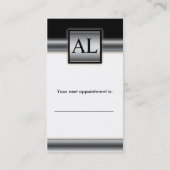 Buchhaltungs-Verabredungs-Karten-Silber-Monogramm Terminkarte (Rückseite)