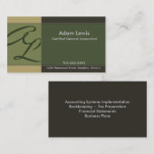 Buchhaltungs-Visitenkarte - Monogramm Visitenkarte (Vorne/Hinten)