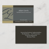 Buchhaltungs-Visitenkarte - Monogramm Visitenkarte (Vorne/Hinten)