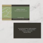 Buchhaltungs-Visitenkarte - Monogramm Visitenkarte (Vorne/Hinten)