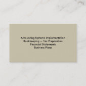 Buchhaltungs-Visitenkarte - Scheinwerfer Visitenkarte (Rückseite)