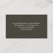 Buchhaltungs-Visitenkarte - Visitenkarte (Rückseite)