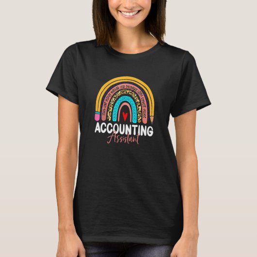 Buchhaltungsassistent Leopard Rainbow Accounting B T-Shirt (Vorderseite)