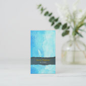 Buchhaltungsdienstleistungen Blue Watercolor Wash Visitenkarte (Stehend Vorderseite)